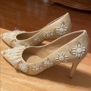 Lani Beige Embellished Heels